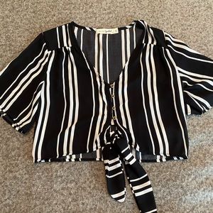 Live to be spoiled striped crop top